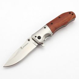 Browning DA51 Camping Hunting Knives Wooden Handle Outdoors Camp Campings Huntings Pocket Stainless Steel Folding Knife Outdoor Cutter Wholesale