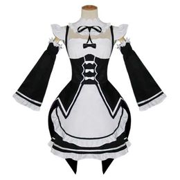 Anime Re Life In A Different World From Zero Ram/Rem Cosplay Costumes The Maid Outfit Halloween Costume Servant Dress Y0913