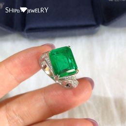 Cluster Rings Shipei 925 Sterling Silver Emerald Cut Gemstone Wedding Fine Jewelry Engagement Vintage White Gold Ring For Women Wholesale