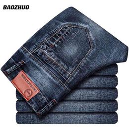 BaoZhuo Men's Stretch Fit Jeans Spring Summer Business Casual Fashion Skinny 10 Styles Black Blue Grey Classic Pants 210723