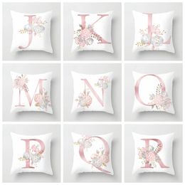 Fashion 26 English Letter Cushion Covers Home Decor Pillow Case Pattern Sofa Cushions Bedding Sets Soft Flower WLL46