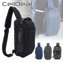 Waist Bags Casual Shoulder Bag Chest Anti-theft Men's Waterproof Nylon Cloth External USB Charge Crossbody