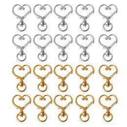 10Pcs Metal Swivel Lobster Clasp Snap Hook Heart Shape Keychain Jewellery Findings