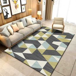 Living Room Carpet Non-slip Floot Washable Bedroom Large Area Rug Modern Printing Floor For Parlour Mat Lounge 211026