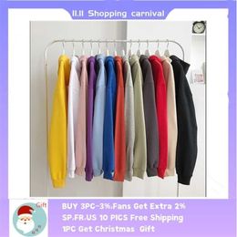 Autumn Winter Solid Hoodie Sweatershirts Casual Loose Pullover 11 Colours Szie M/L/XL/XXL Warm tops Female Clothes Coats 211220