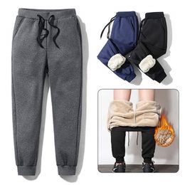 Mens Thick Fleece Thermal Trousers Outdoor Winter Warm Casual Pants Joggers 210201