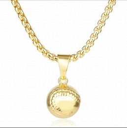 Titanium Sport Accessories 2022 single gold bat ball Hip Hop Style Infinity Necklace Personality Punk Cross baseball necklace Men And Women youth kids
