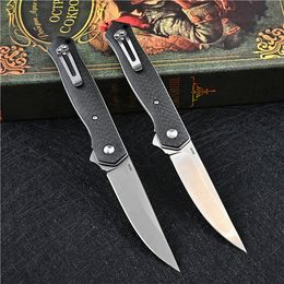 Factory Price Flipper Folding Knife M390 Drop Point Blade Carbon Fiber+Steel Sheet Handle Outdoor EDC Pocket Knives