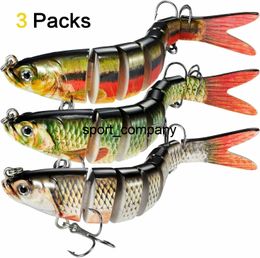 3Pcs 13.7cm Wobblers Pike Fishing Lures Fishing Tools Artificial Multi Jointed Sections Artificial Hard Bait Trolling Pike Carp