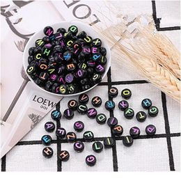 Diy Jewellery Accessories Resin Beads Colourful English Words Flat Beads Square Beads Children's Bracelet Accessories10 jlluDy