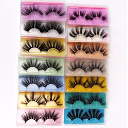 Hot New 25mm False Eyelashes Soft Light Fake 3D Mink Eyelash Glitter Eyelash Extension Faux Mink Lashes With Brush Makeup free DHL