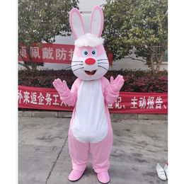 Festival Dress Pink Rabbit Animal Mascot Costumes Carnival Hallowen Gifts Unisex Adults Fancy Party Games Outfit Holiday Celebration Cartoon Character Outfits