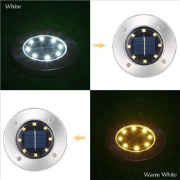 Waterproof IP65 4 8 12 16LED Solar Underground Lights lamps Stainless Steel Solars Buried Floor Light Outdoor Garden Path Ground Lamp D3.0