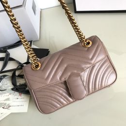 High quality Shoulder Bags purse for lady on sale Genuine leather fit women Detachable chain strap handbags imitation brands multi Colours size22*14*6cm