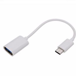 White/Black Type-C Adapter Male to USB 2.0 Female OTG Data Cable for Huawei Samsung Smartphone