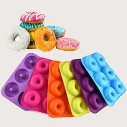 -6 cavità antiaderente Donut Stampo muffin torta in silicone Donut Bakeware Cuocere muffa Stampi Pan FAI DA TE Gelatina Candy Stampi 3D CPA3409