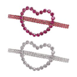 Hair Accessories Bridal Sweet Heart Spring Clip Glitter Rhinestone Jewellery Ponytail Hairgrip