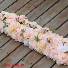 New Arrival Elegant Artificial Flower Rows Wedding Centrepieces Road Cited Flower Table Runner Decoration Supplies ZZF8833