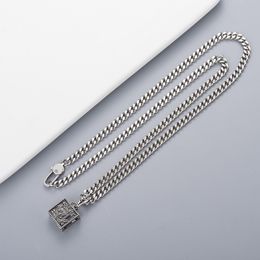 New Design Fashion Necklace High Quality Silver Plated Necklace Retro Pattern Chain Necklace Hip Hop Jewellery Supply