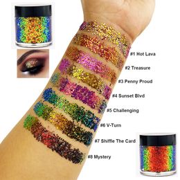 eye shadow Halloween exaggerated glitter 8 Colours white box package accept buyer logo print with extra fee loose powder private lablel