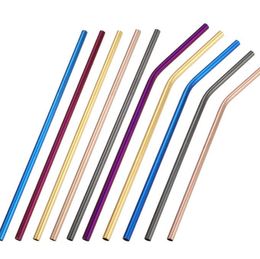 20 oz Colourful Stainless Steel Drinking Straw Wholesale Reusable Straw Gold Metal Straws Food Grade Juicy Party Straws Bar