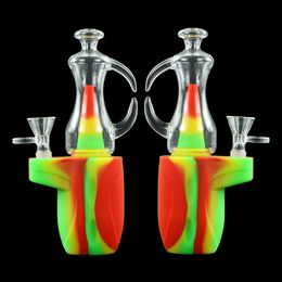 water bong hookahs Smoking Accessories bubbler dab rig thick glass bongs silicone pipe bowl hookah