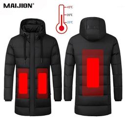 Plus Size Outdoor Skiing Climbing Windproof Down Cotton Overcoat Men Winter Heated Hiking Jackets Women Warm Hooded Long Coats1