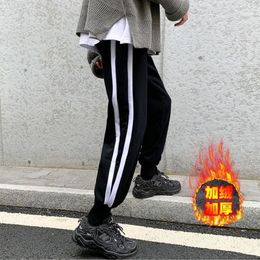 Men's Pants 2021 Thicken Velvet Casual Hip Hop Style Trousers Fashion Homme Streetwear Black/grey Colour Jogger Sweatpants M-5XL1