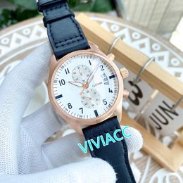 Classic Brand New Men Quartz Watch Multi-function sport calendar Wristwatch Male Stainless Steel black Canvas Leather 43mm