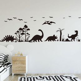 Large Jurassic Park Forest Dinosaur Nature T-rex Wall Sticker Vinyl Tree Bird Home Decor Living Room Bedroom Decals Murals 4525 210308