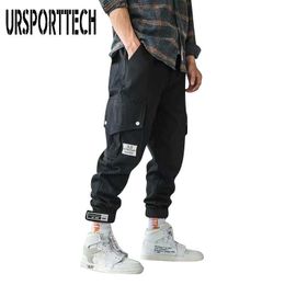 Streetwear Men's Multi Pockets Cargo Harem Pants Hip Hop Casual Male Track Pants Joggers Trousers Fashion Harajuku Men Pants 210528