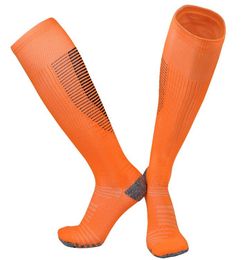 Split left right foot sports stripe long tube anti friction sweat absorbing towel adult antiskid socks men's soccer football stockings socks