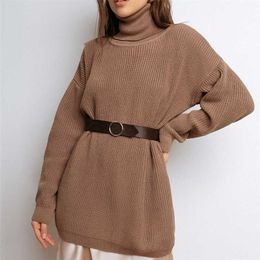 Women's Oversize Sweater Black Turtleneck Long Sleeve Autumn Winter Loose Jumper Beige Knitted Warm Sweaters for Women 211011