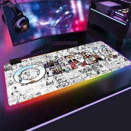Anime One Piece Large Computer Keyboard Mat Rgb Oversized Led Glowing Mouse Pad Gaming Luminous Mousepad USB for PC mouse pad