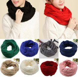 infinity cable scarf Australia - Scarves Winter Warm Knit Neck Wraps Scarf For Ladies Women Infinity Circle Cable Cowl Thick Long Shawl