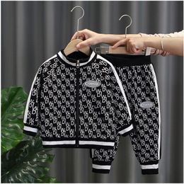 2021 Spring Autumn Boys Tracksuits Clothing Sets Kids Sports Casual Suit Children Long Sleeve Zipper Jackets+Pants 2pcs Set Boy Outfits