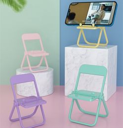 NEW Cell Phone Holder,Cute Chair Cell Phone Holder for Desk Free You Hands Universal Candy Color Portable Stool Shape Mini Desktop