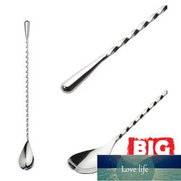 Stainless Steel Bar Cocktail Twisted Mixing Stirrin Spoon Fork Tip DIY Set Shaker Muddler Stirrer Twisted Mixing Spoon Kitchen