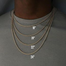 Chains 2021 Classic Rope Chain Men Necklace Width 2/3/4/5 MM Stainless Steel Figaro China For Women Jewelry