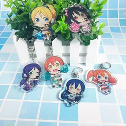 Love Live Anime Key Chain Women Cartoon Figure Acrylic Nozomi Tojo Keyring Girls Keychains Key Holder Pendants Jewellery Llaveros