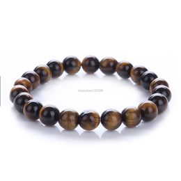 Crystal Amethyst Turquoise Tiger Eye Beads Bracelets 8mm Natural Stone Bracelet for Women Men Fashion Jewellery Will and Sandy Gift