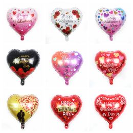 18 Inch Happy Valentine's Day Decor Heart Aluminium Foil Balloons Wedding Anniversary Birthday Party Balloon Decorations Romantic Gift JY0939