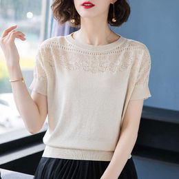 plus size casual Summer thin oversize sweater pullovers Women basic loose cashmere sweater female o neck knit jumper 210604