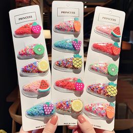 Hair Clips & Barrettes Girl Cute Cartoon Fruit Hairpin Children Candy Color Fixed Headband Children's Accessories