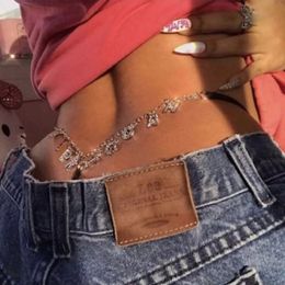 Colour Crystal Letter Constellations Thong Body Chain Women Alphabet Charms Belli Belly Waist Belt Sexy