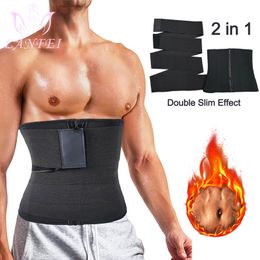 LANFEI Sweat Sauna Waist Trainer Belt Neoprene Men Slimming Body Shaper Strap Tummy Control Thermal Fat Burner Gym Shapewear