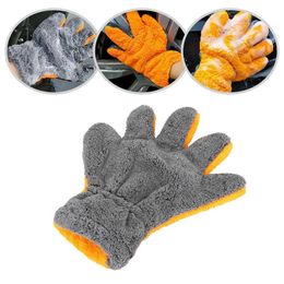 1 Pcs Soft Coral Cashmere Car Wash Waterproof Glove Auto Car Microfiber Cleaning Water Absorption Wash Tools Car Accessories