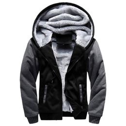 Men Hoodies Winter Thick Warm Fleece Zipper Men Hoodies Coat Sportwear Male Streetwear Hoodies Sweatshirts Men 4XL 5XL 211018