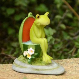 Cute Animal Frog Watermelon Figurines Micro Fairy Garden Kawaii Miniatures Terrarium Dollhouse Decor Bonsai Decoration Ornaments 210811