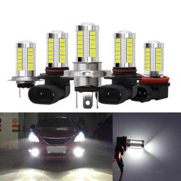 New 2/10Pcs High Bright Car LED Fog Lights Motorcycle Headlight H4H7H8 9005/9006 LED Lamp Auto Driving Running Bulbs White 12V Diode